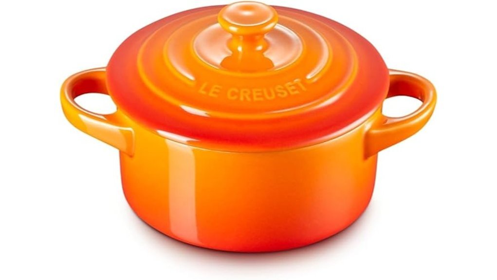 flame colored mini cocotte cookware