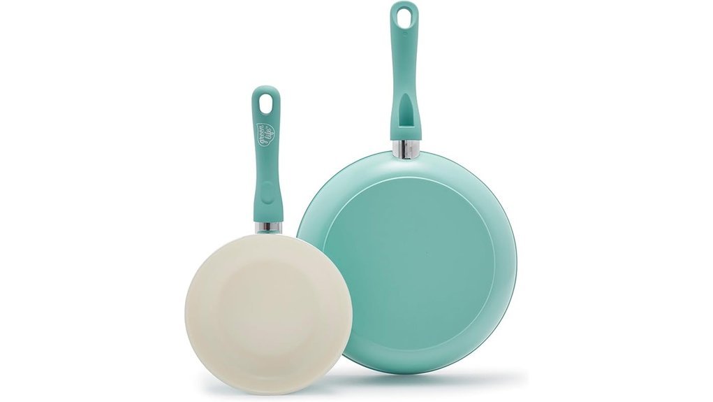 turquoise ceramic nonstick cookware