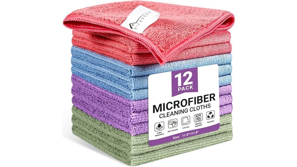 assorted microfiber cleaning cloths