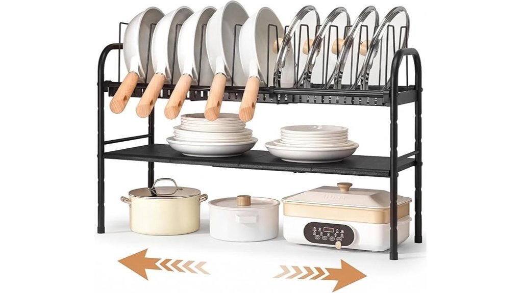 Best Pot Racks That Free Up Space and Look Great expandable cookware storage solution
