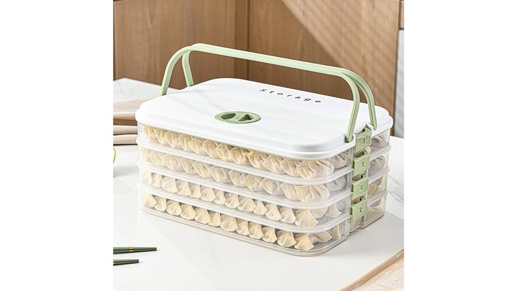 stackable dumpling storage container