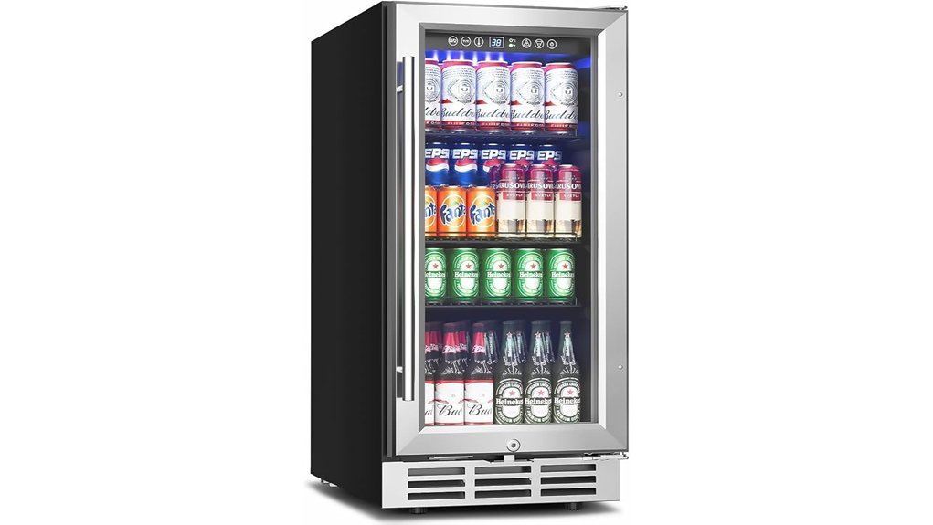 silver 15 inch beverage refrigerator
