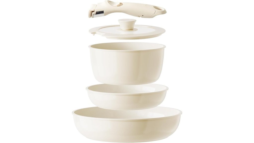 ceramic cookware with detachable handle