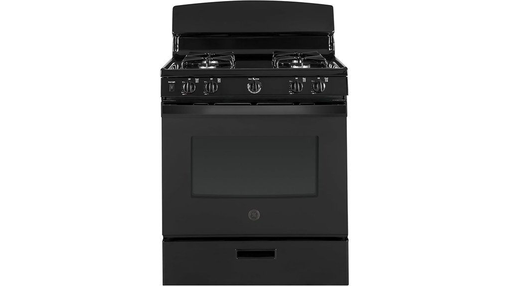 30 inch black gas range