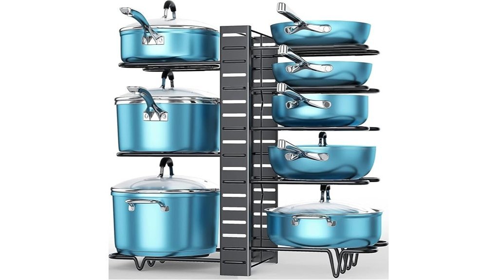 Best Pot Racks That Free Up Space and Look Great 8 tier kitchen organizer rack