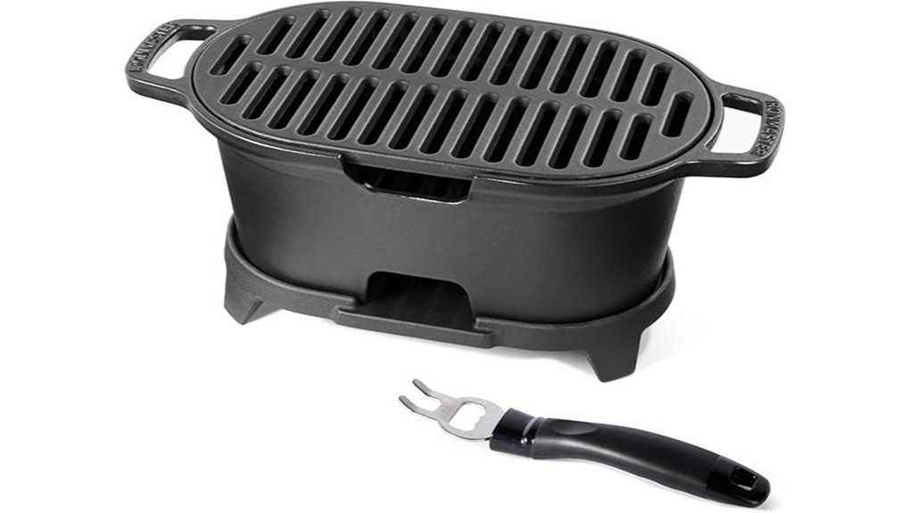 compact cast iron grill