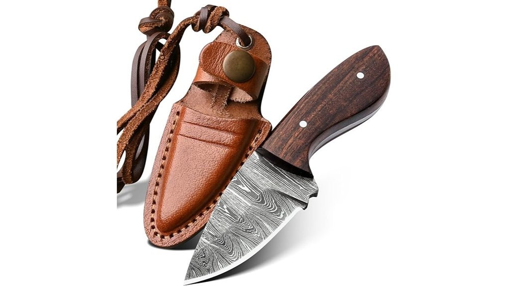 compact damascus blade sheath