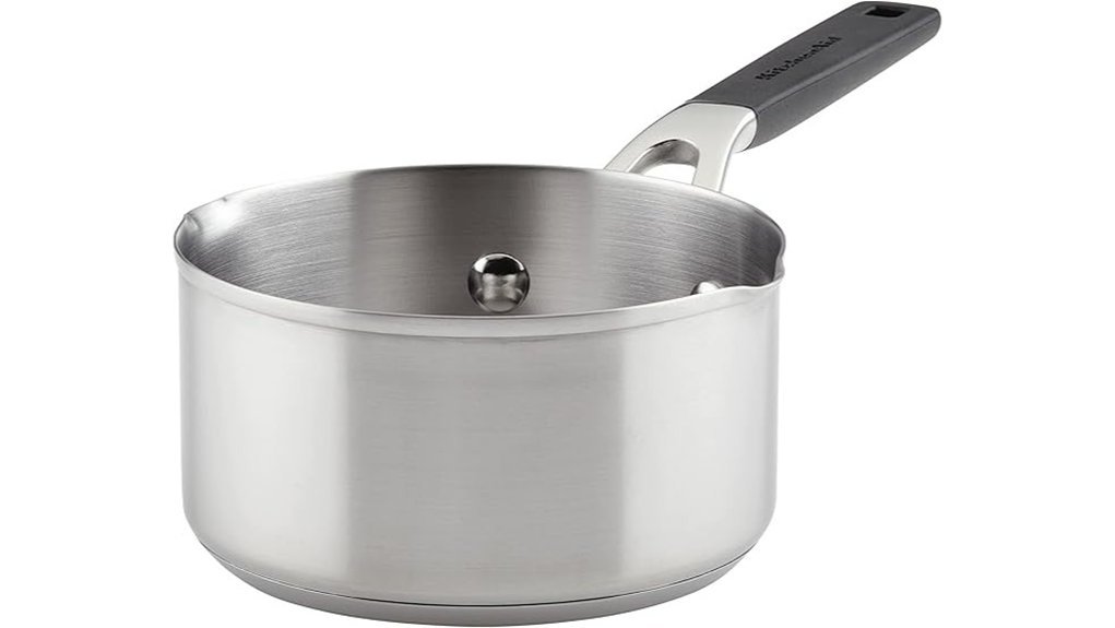 compact stainless steel saucepan