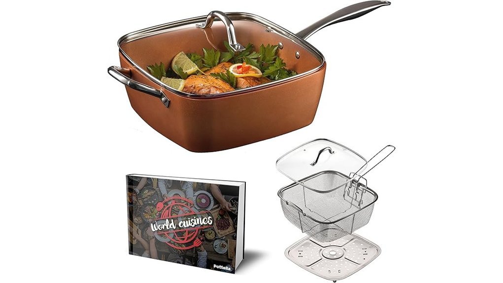 copper nonstick pan set