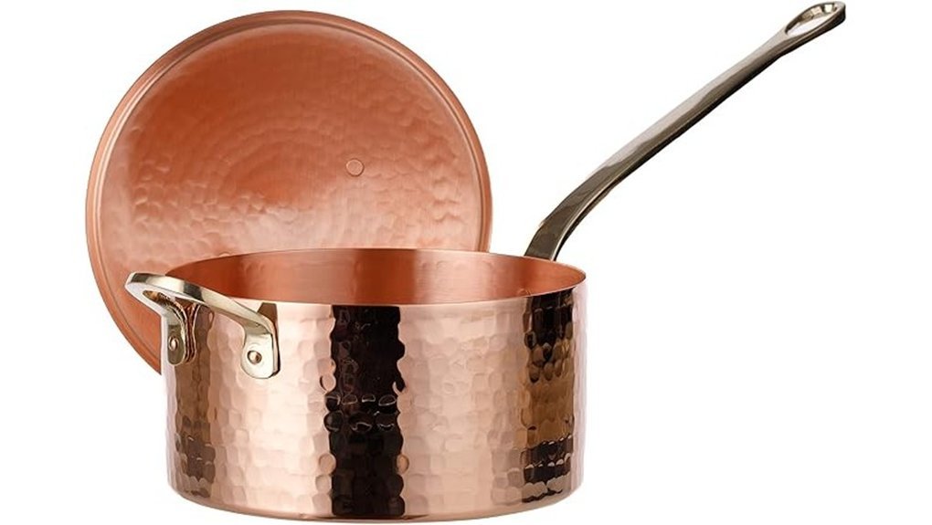 copper zabaglione pan with lid