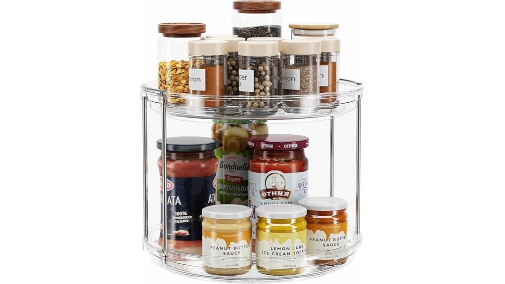 clear 2 tier turntable organizer