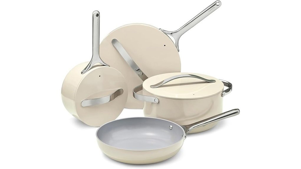 Caraway vs HexClad: Which Cookware Is Actually Worth It cream ceramic cookware set