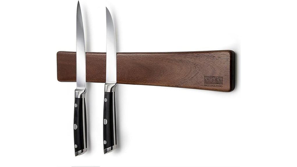 Best Under Cabinet Knife Storage That Clears Counter Space acacia magnetic knife holder