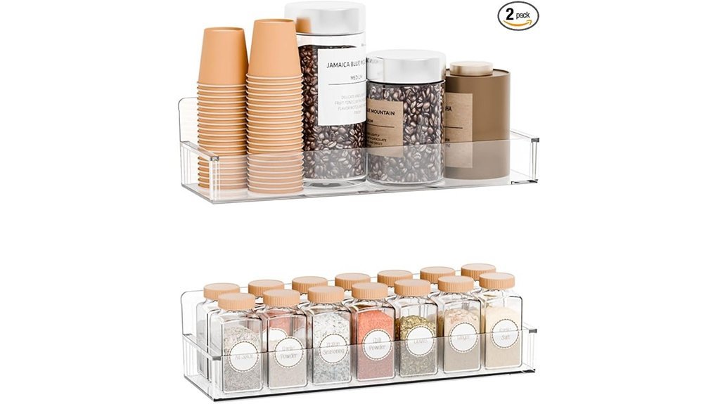 acrylic wall mounted spice shelves