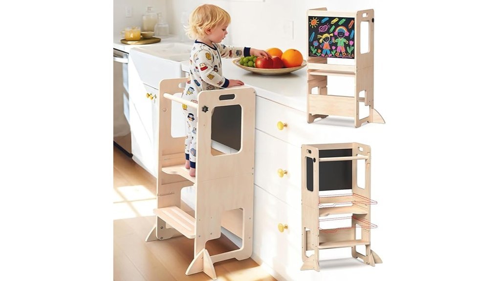 adjustable wooden learning tower