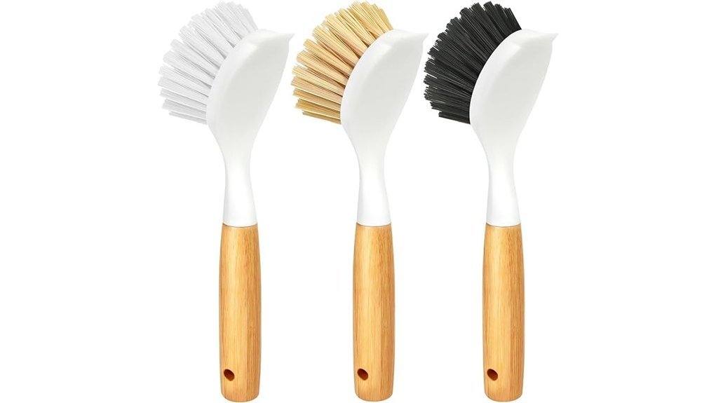 bamboo handle dish brushes