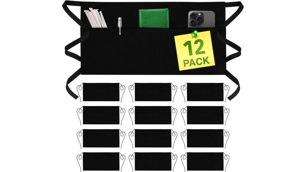 Best Server Aprons Waitstaff Actually Love to Wear black 3 pocket waist aprons