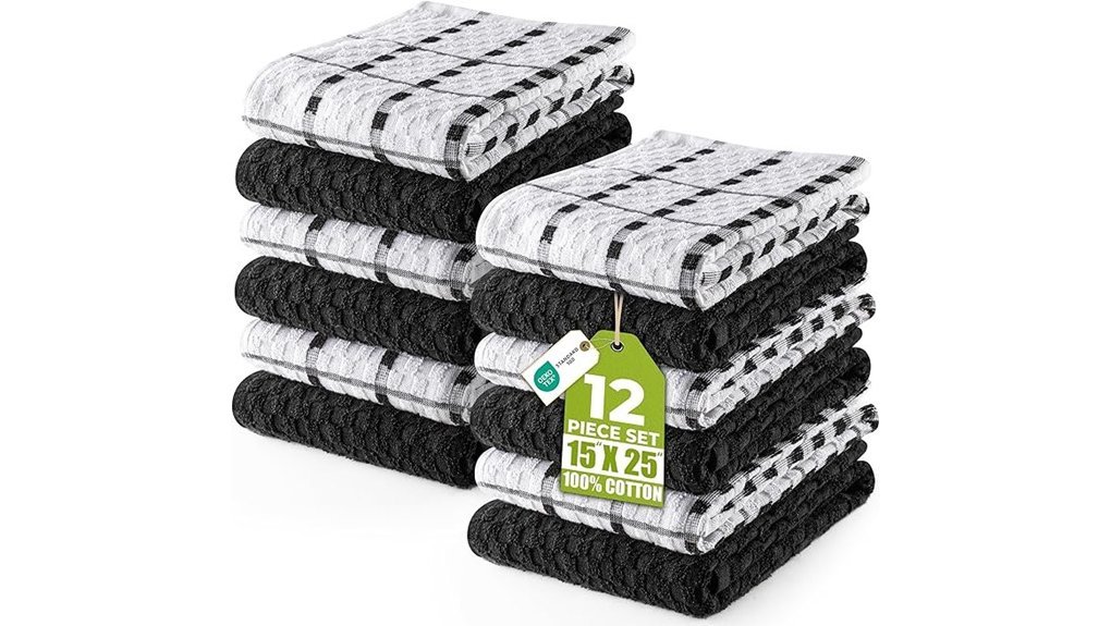 black cotton kitchen towels