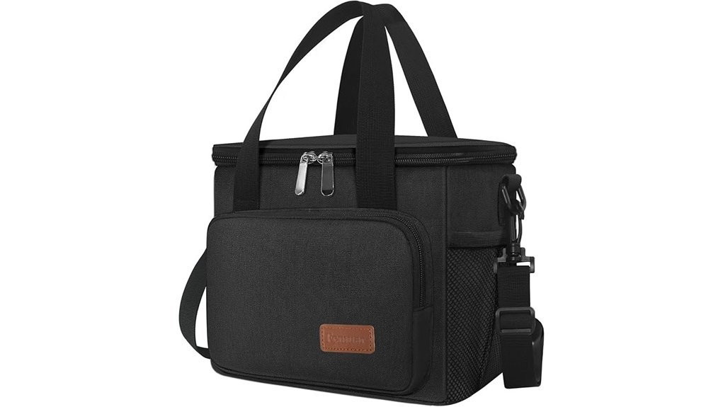 black insulated lunch bag