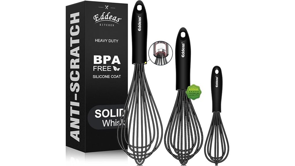 Best Silicone Whisks That Make Mixing Effortless black silicone whisk set