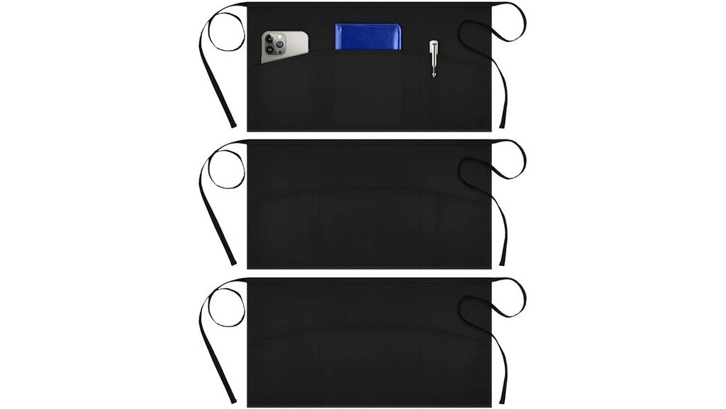Best Server Aprons Waitstaff Actually Love to Wear black pocketed waist aprons