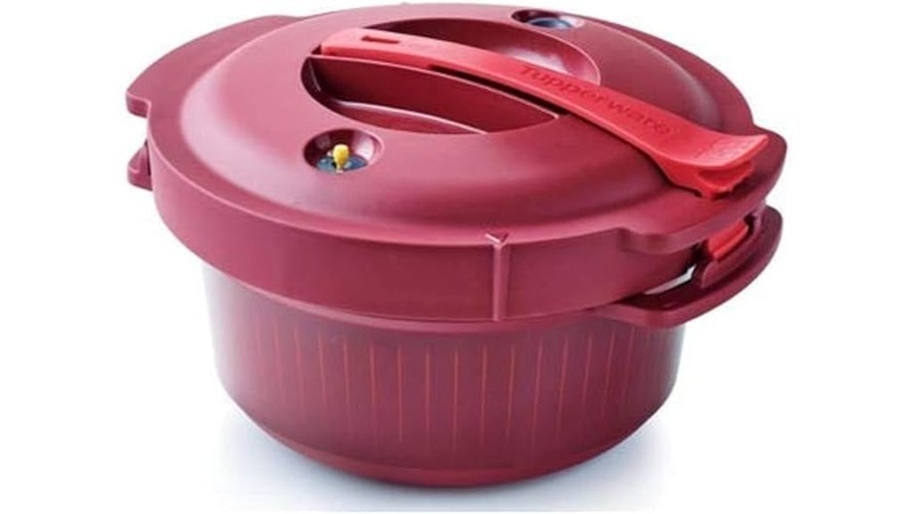 burgundy red microwave cooker