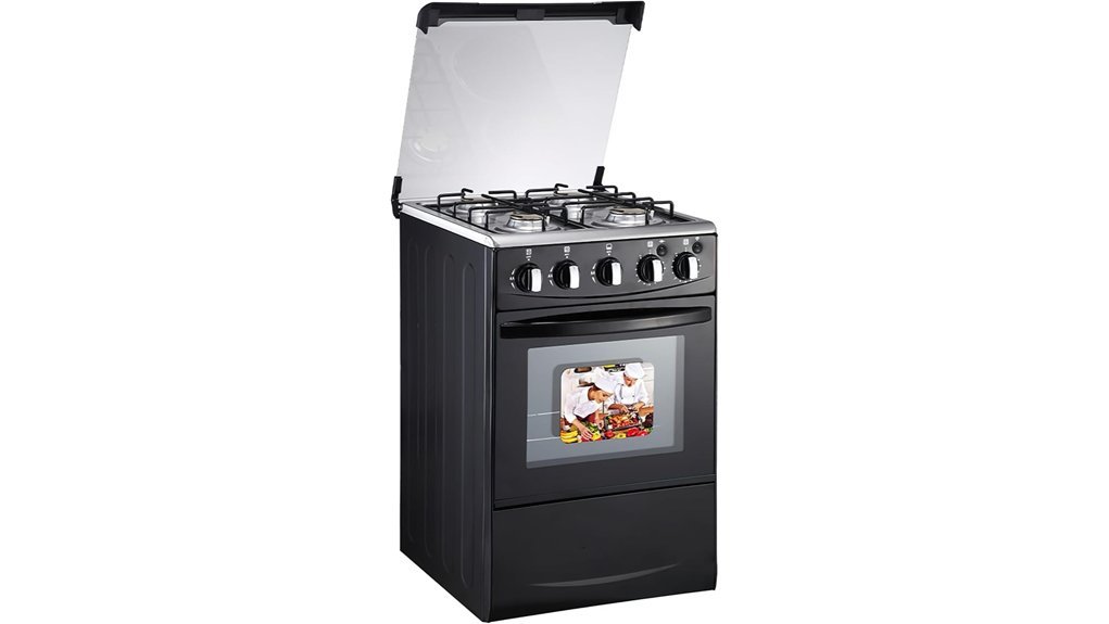 double layer glass gas range