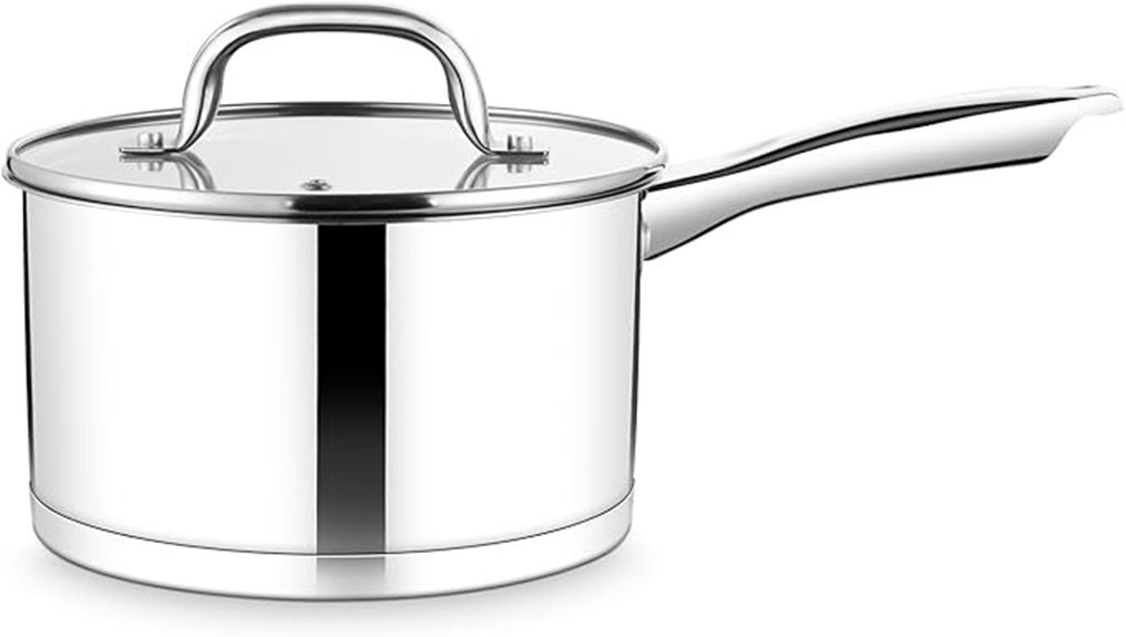 durable stainless steel saucepan