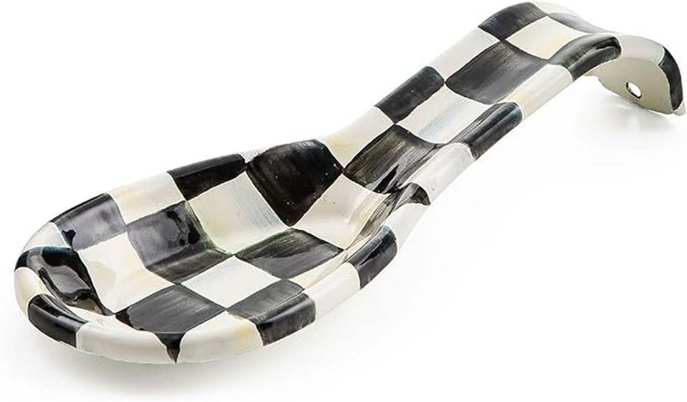 elegant checkered spoon rest