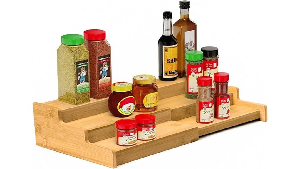 expandable bamboo spice organizer