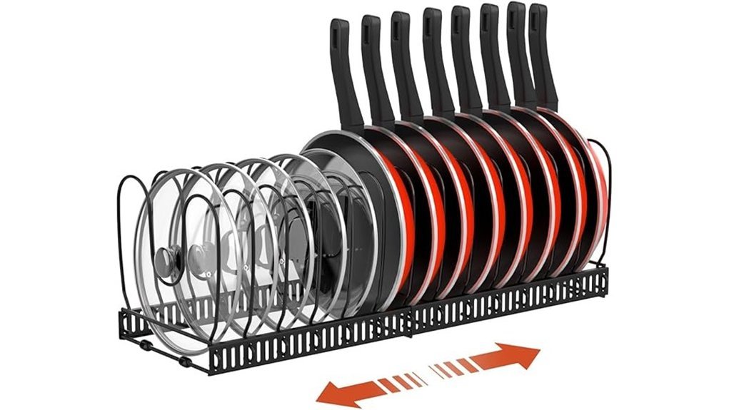 Best Pot Racks That Free Up Space and Look Great expandable pot and pan organizer