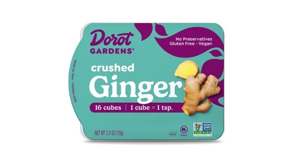 frozen crushed ginger cubes