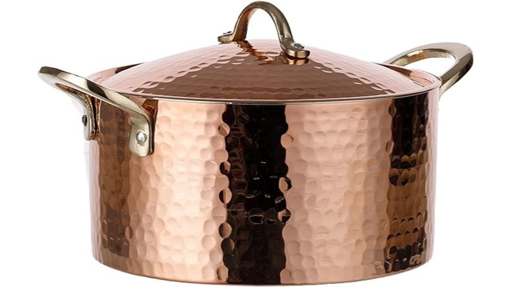 hammered copper soup pot
