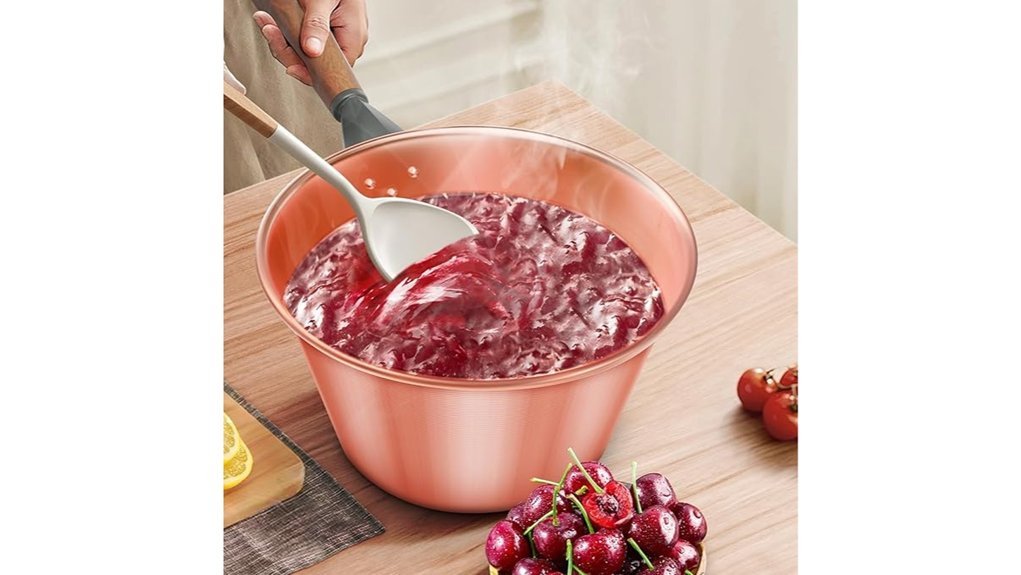 handcrafted copper jam pot