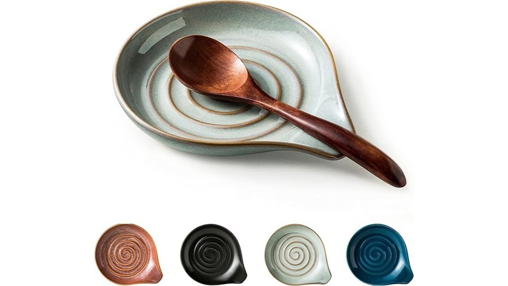 heat resistant ceramic spoon rest