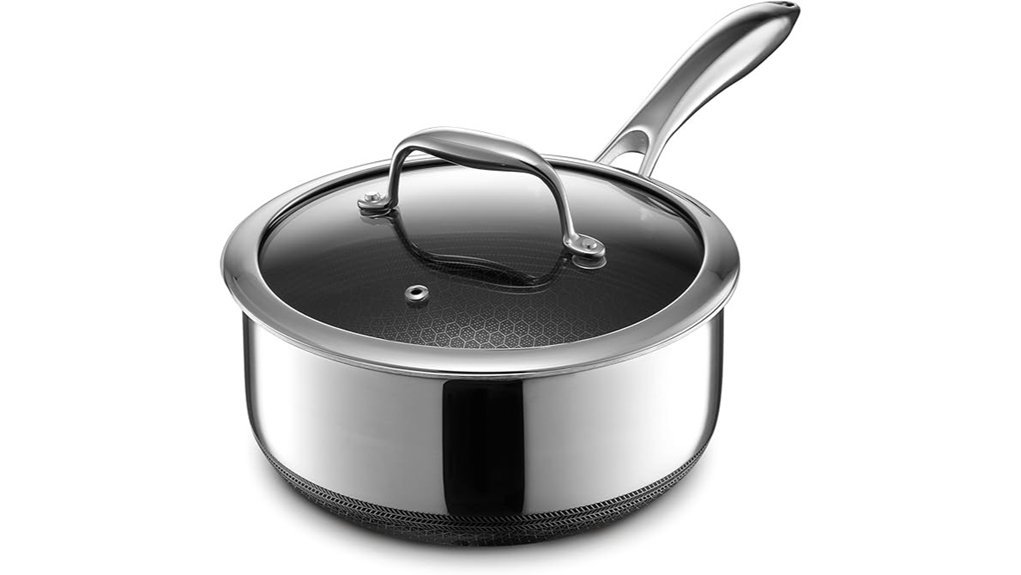 Caraway vs HexClad: Which Cookware Is Actually Worth It hybrid nonstick saucepan lid