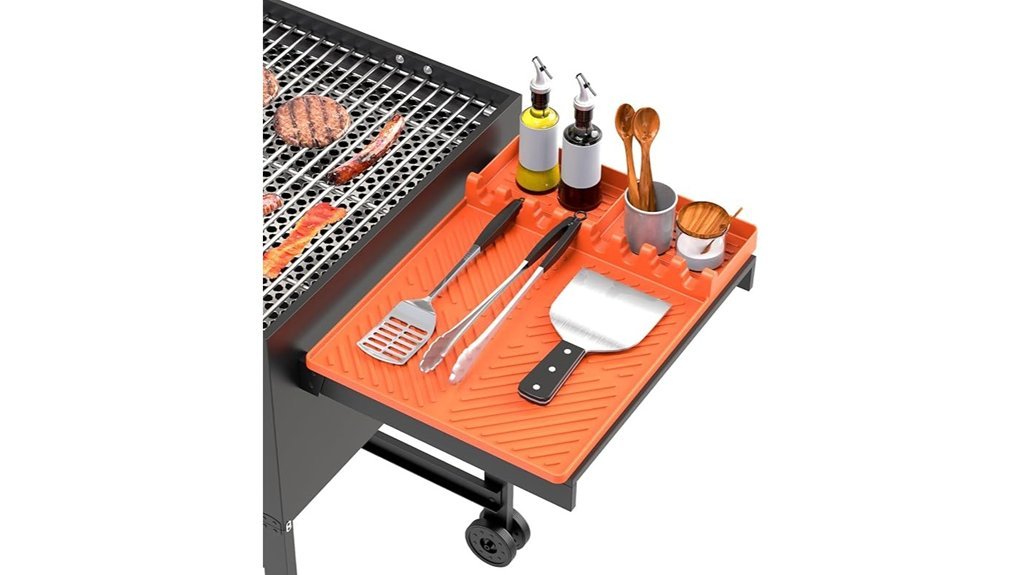 orange silicone grill mat