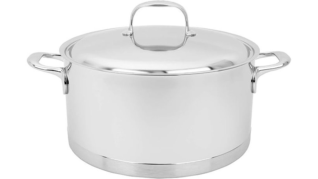 large stainless steel casserole