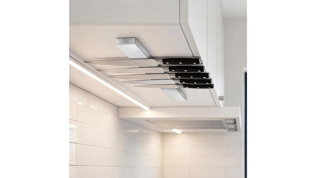 Best Under Cabinet Knife Storage That Clears Counter Space magnetic knife holder strip