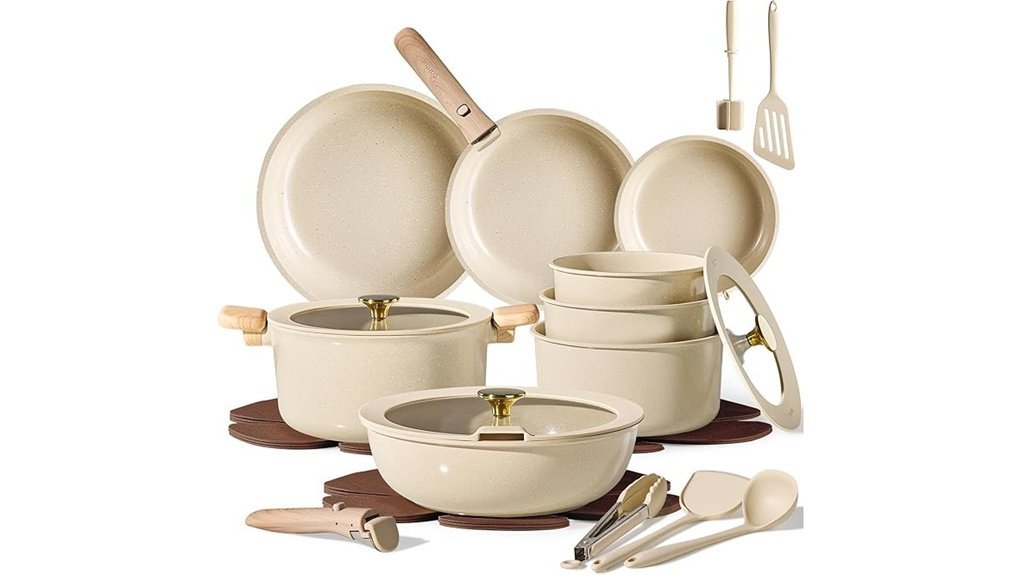 nonstick cookware set handles