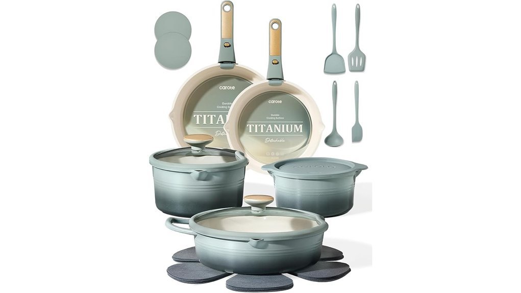 nonstick detachable cookware set