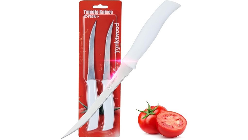 serrated stainless tomato knives