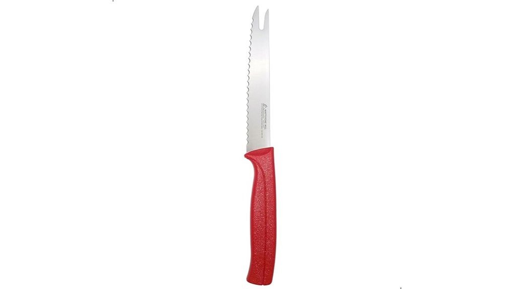 serrated tomato knife red