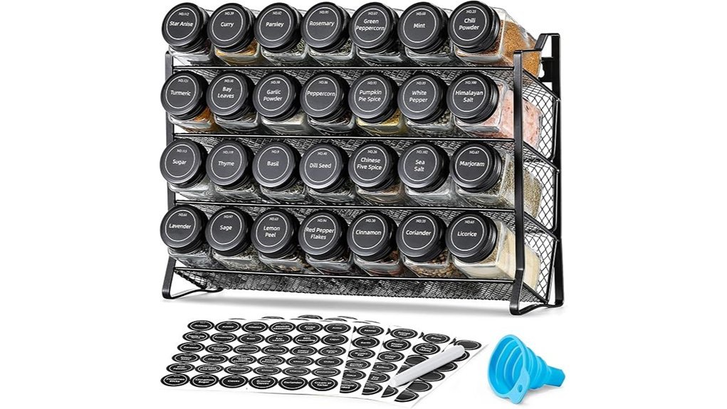 spice rack with jars
