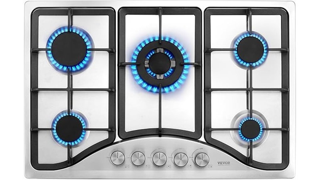 stainless steel gas cooktop