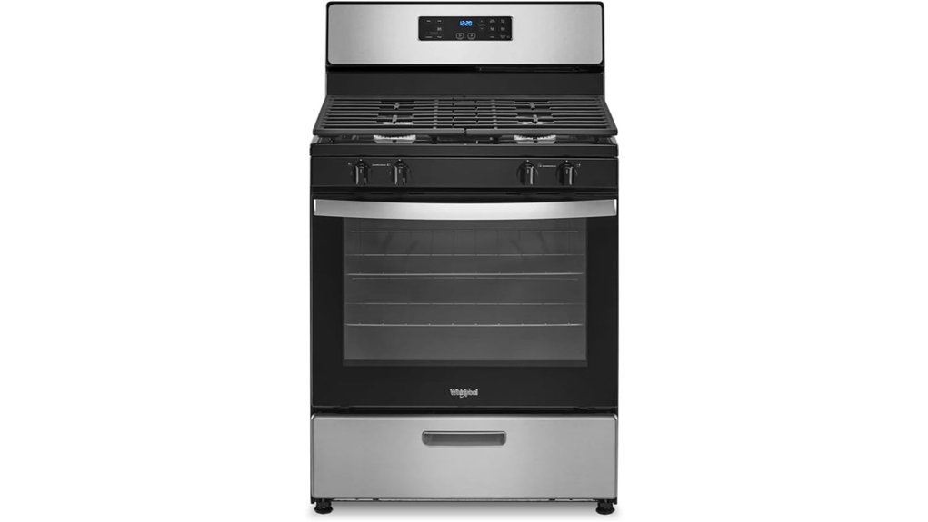stainless steel gas range