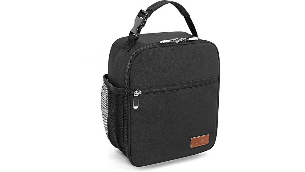 portable black lunch bag
