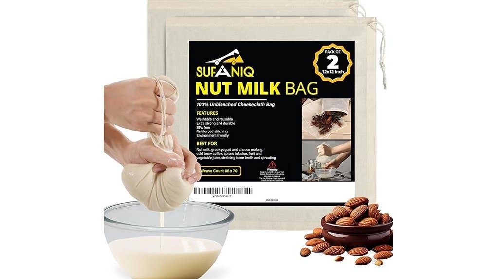 reusable cotton milk bags