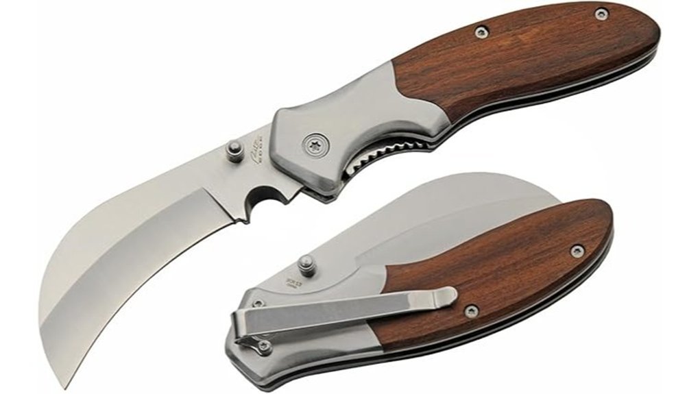 wood handled folding pruning knife