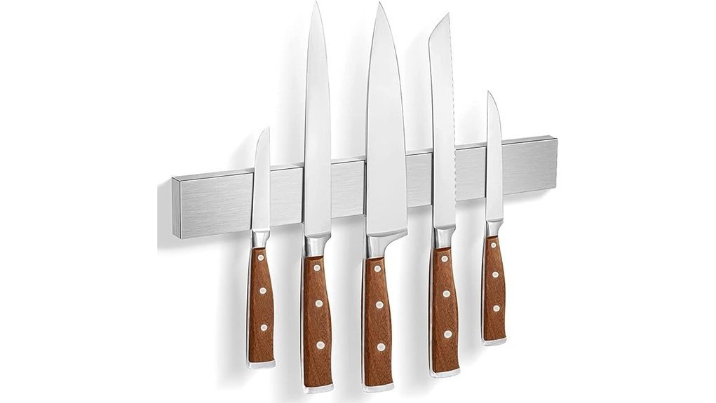 Best Under Cabinet Knife Storage That Clears Counter Space wall mounted magnetic knife strip